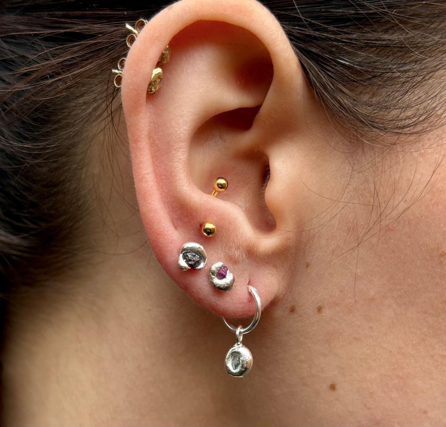 Stone Sapphire Hoops
