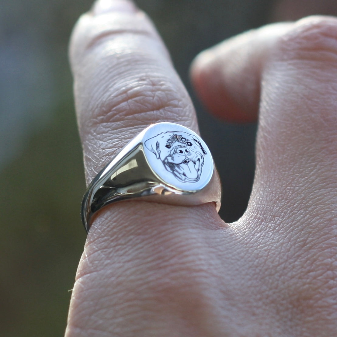 Custom Pet Portrait Signet Ring